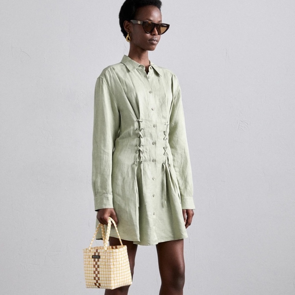NWT! The Kooples Elegant Green Button-Up Dress, Size 0 (US S)